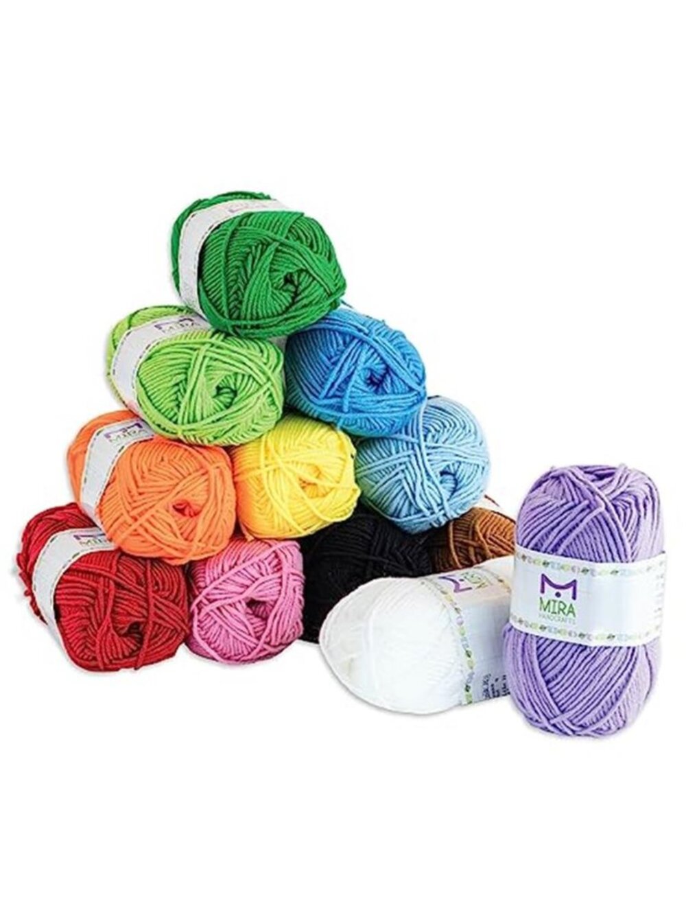 12 Skein Acrylic Yarn Set Rainbow Colors Crochet Knitting Craft Yarn 1312 Yards